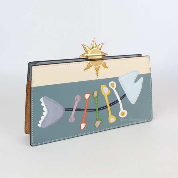 NWT TORY BURCH Fish-appliqué Frame Leather Crossbody Bag - Picture 7 of 16